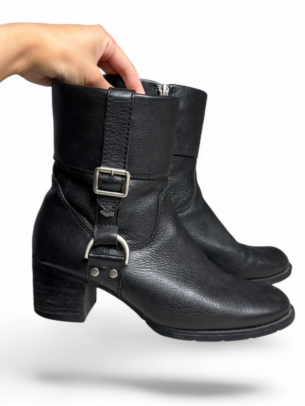 Harley-Davidson Women's Sadie Black Leather Riding Boots (Model D84068)